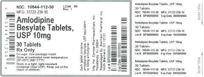 Container Label 10mg (Label Amlodipine Tabs 10mg Bpi(10544 112 30) Camber(3722 239 10) Rev1)